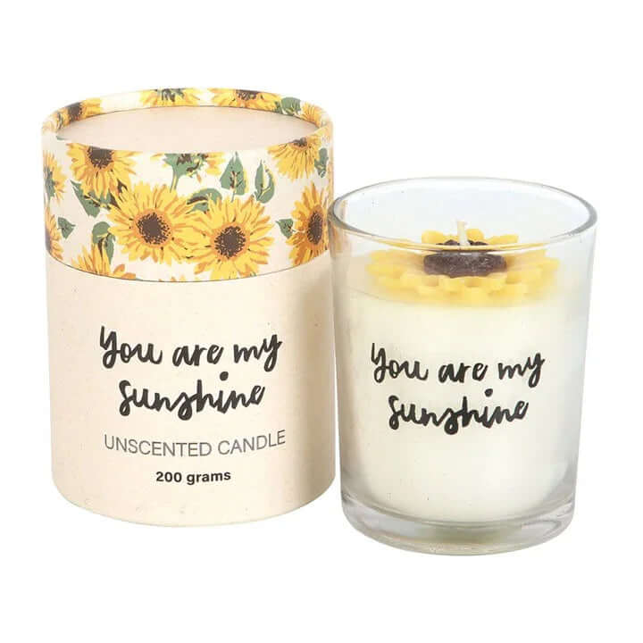 You Are My Sunshine Candle with 3D sunflower design, perfect decorative gift for brightening any day.