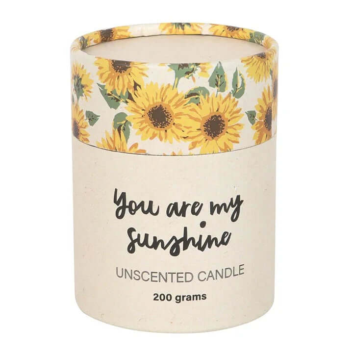 You Are My Sunshine Candle with sunflower design, 200 grams, perfect decorative gift candle.