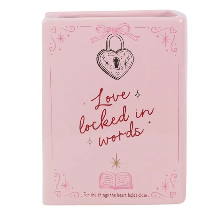 Love Locked in Words Book Shaped Vase