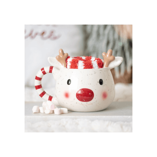 Rudolph Reindeer Mug and Socks Set