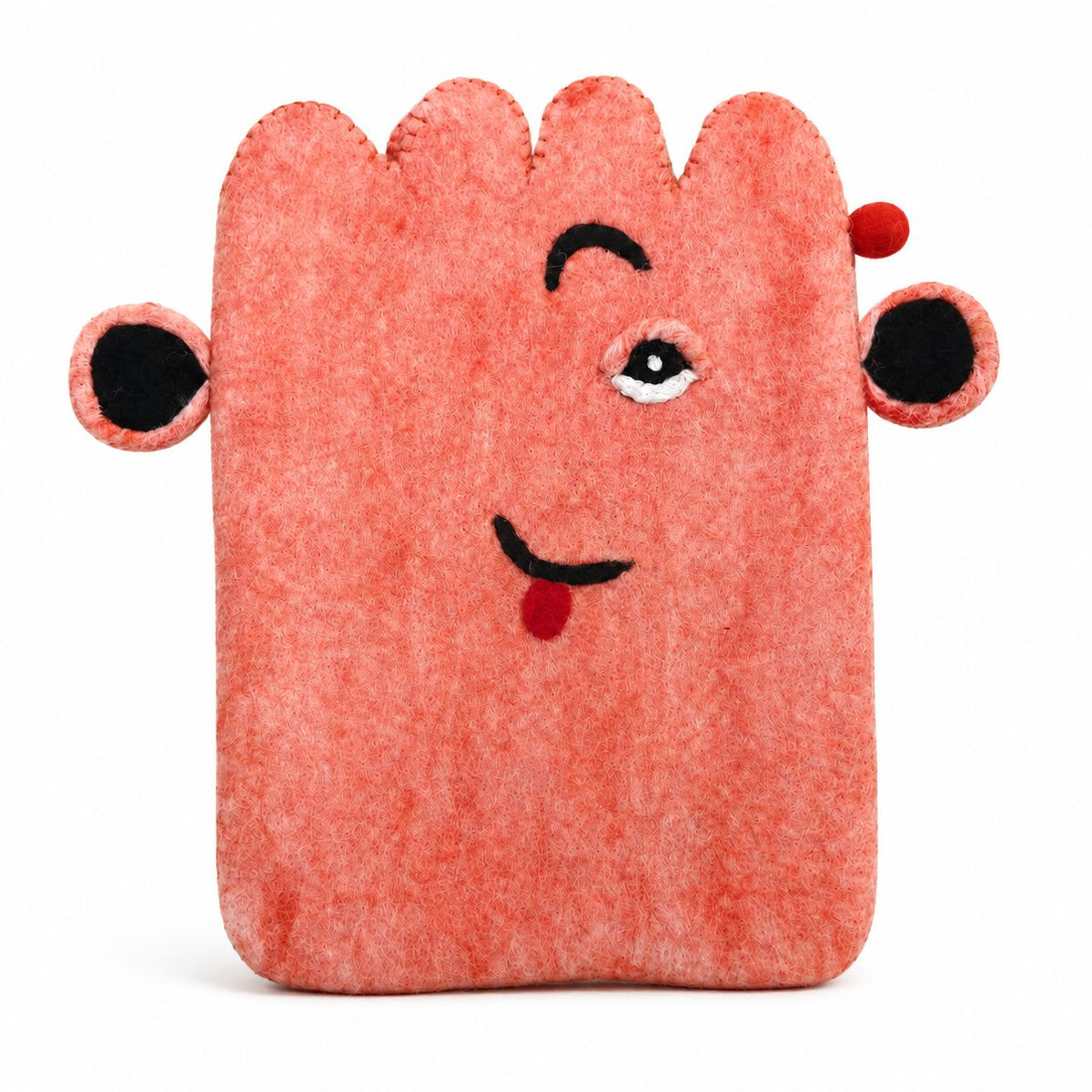 Felt Laptop Pouch (up to 14")  - Pink Cute Face