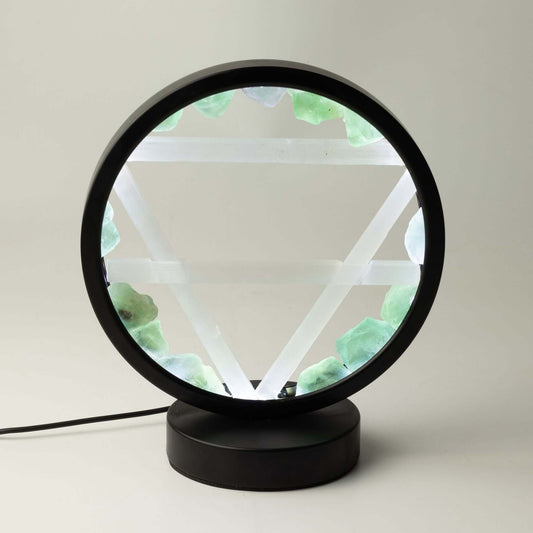 Gemstone Halo Lamp - Earth  - Aventurine & Selenite