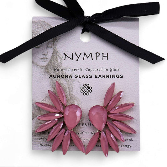 Soft Pink Vintage Glass Angel Wings Earrings