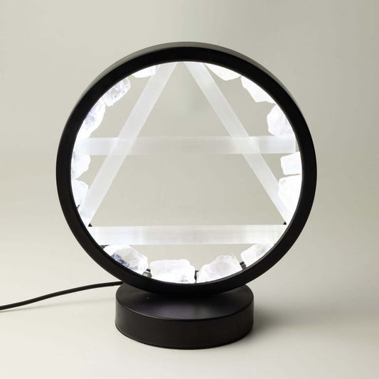 Gemstone Halo Lamp - Air - Clear Quartz & Selenite