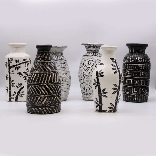 Bamboo Motif Shaped Vase - Natural