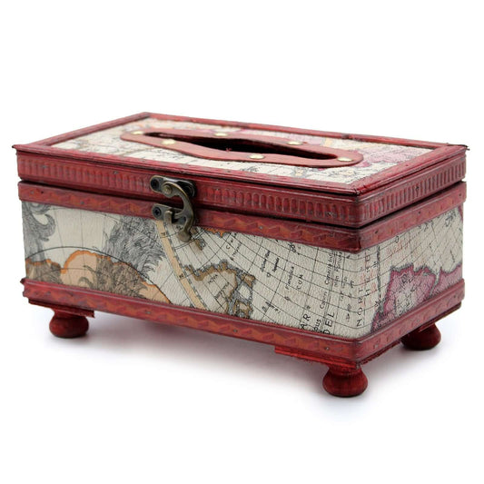 Tissue Box Old Map box with Legs