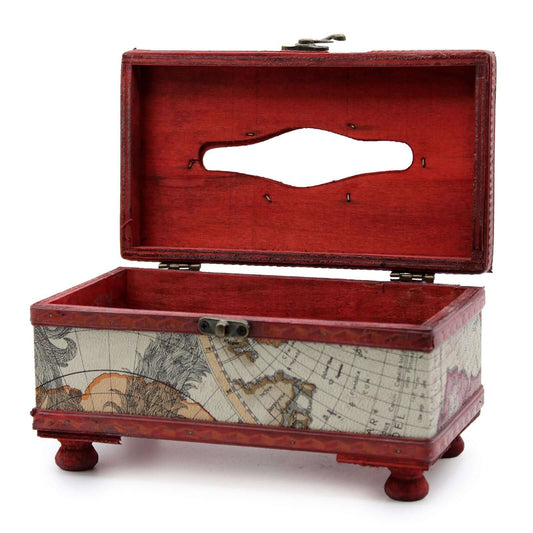 Tissue Box Old Map box with Legs