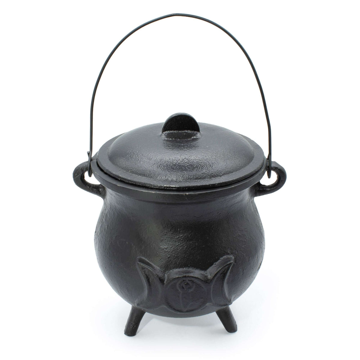 Extra Huge Cast Iron Cauldron with Triple Moon 23x18cm (at least 4kg)