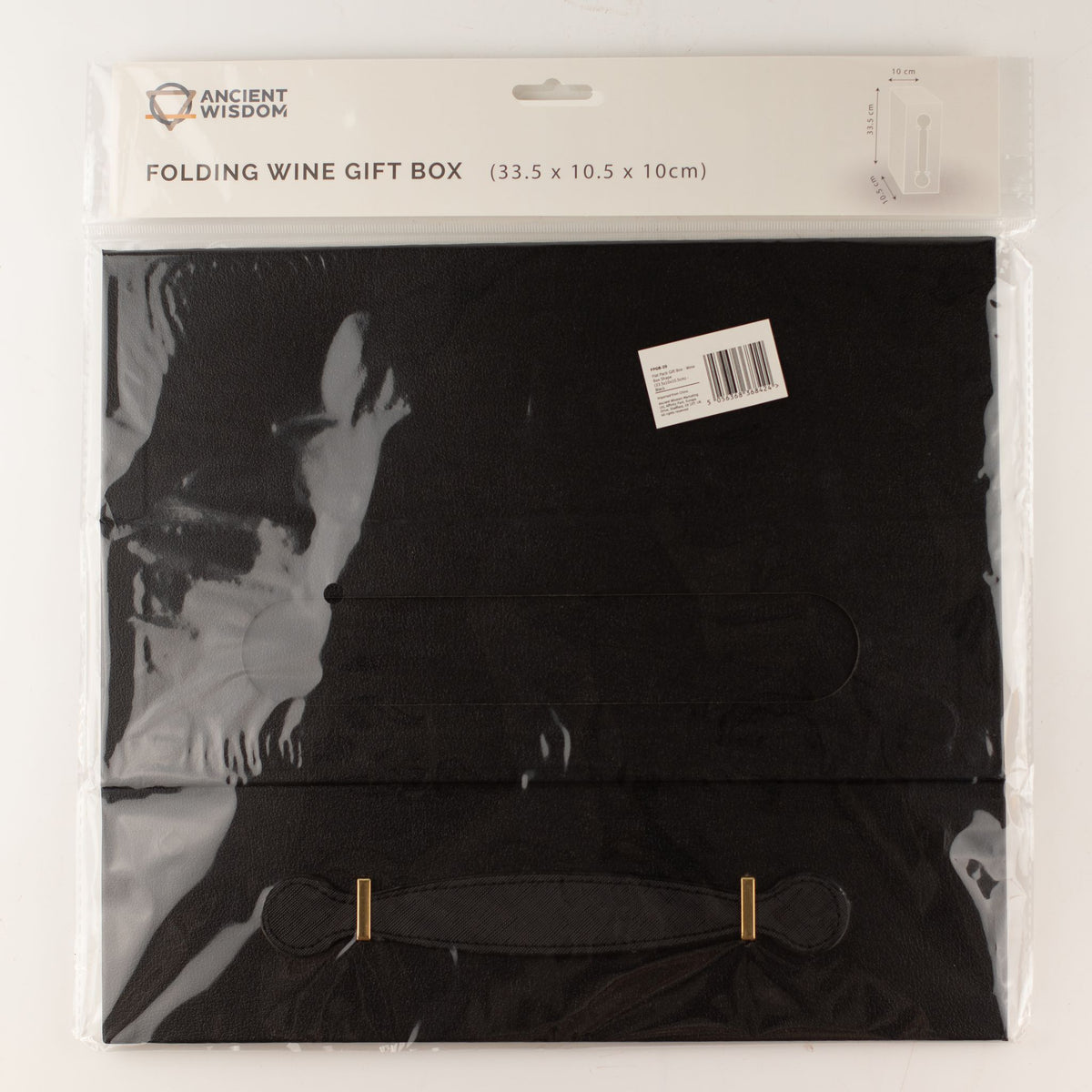 Flat Pack Gift Box - Wine Box Shape  (33.5x10x10.5cm) - Black