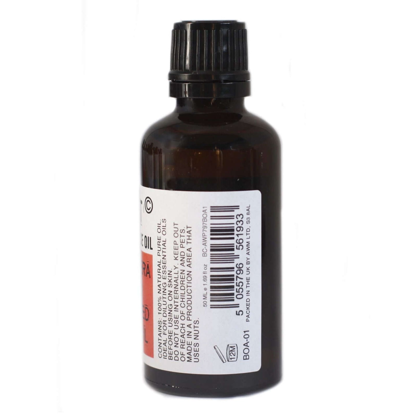 Apricot Kernel Oil 50ml bottle with clear label indicating botanical name and origin from Spain.