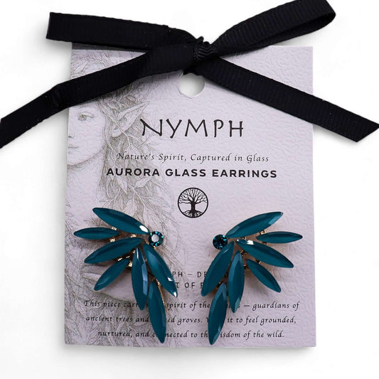 Teal Green - Vintage Glass - Faries - Earrings