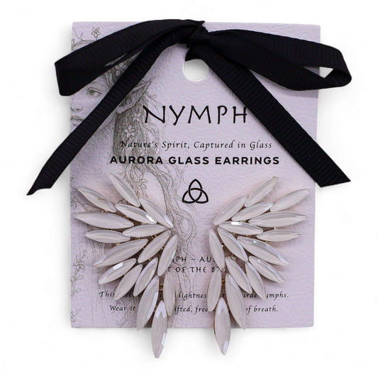 Pearl - Vintage Glass - Angel Wings - Earrings