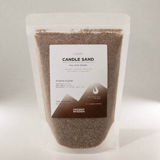 Fragranced Candle Sand - Mocha Brown - Crimson Crystal - 300g