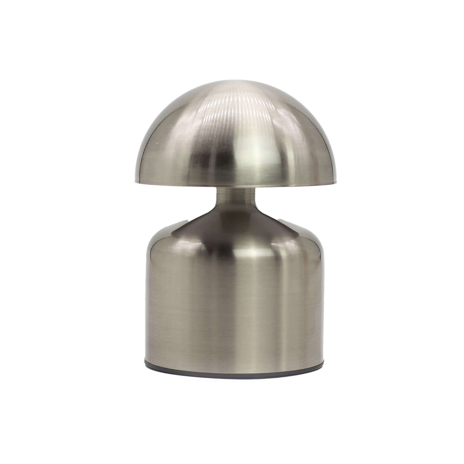 Touch Lamp Dome Mushroom Silver USB (C) - Rechargeable touch lamp with dome shape and sleek metal finish.