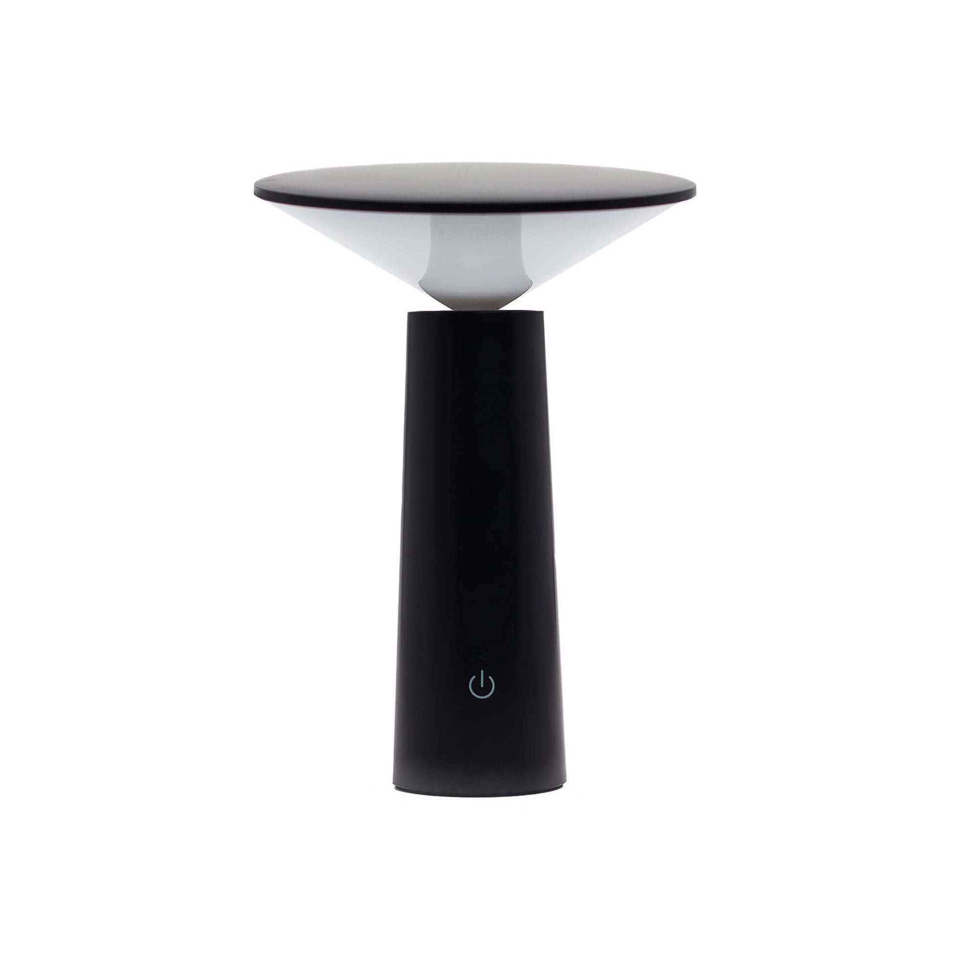 Touch Lamp with black mushroom pattern, USB rechargeable, modern design for stylish interiors.