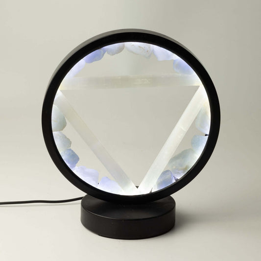 Gemstone Halo Lamp - Water - Aquamarine & Selenite