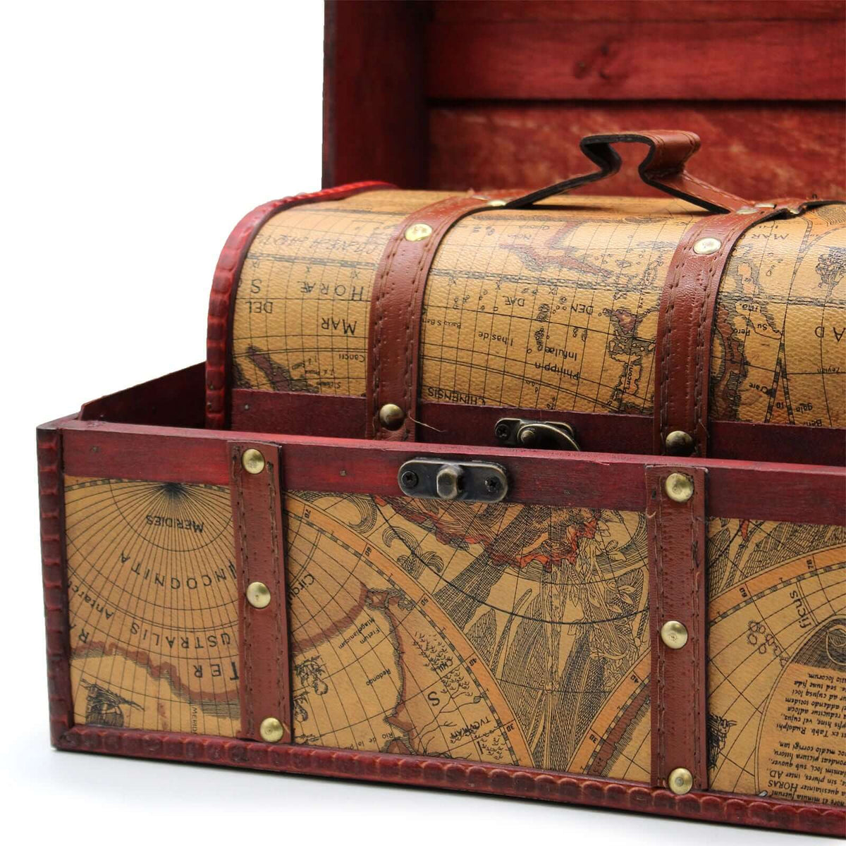 Old Map Chest boxes - Set of 3