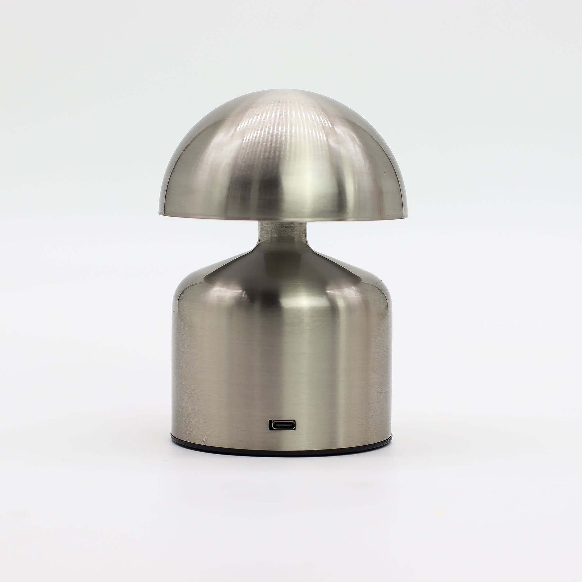 Touch Lamp Dome Mushroom Silver USB (C) - Rechargable lamp with a sleek dome design in silver finish.