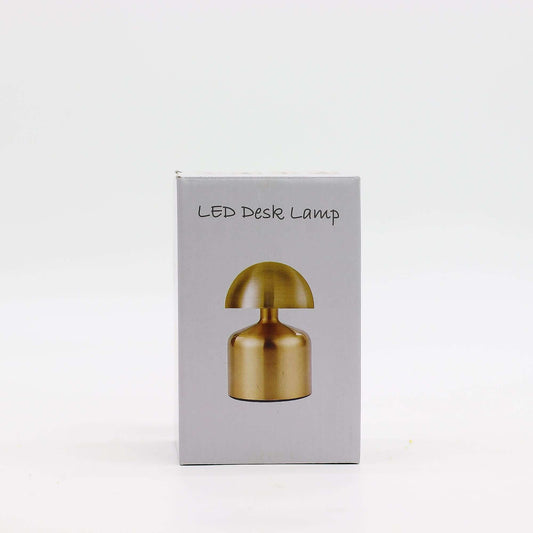 Touch Lamp Dome Mushroom silver USB rechargeable LED desk lamp packaging with a modern design.