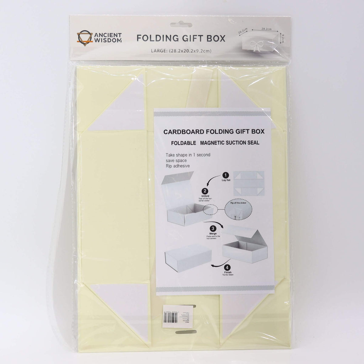 Flat Pack Gift Box - Large  (28.2x20.2x9.2cm) - Ivory