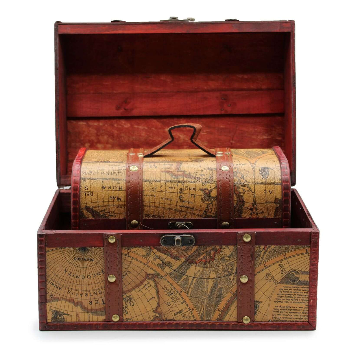 Old Map Chest boxes - Set of 3