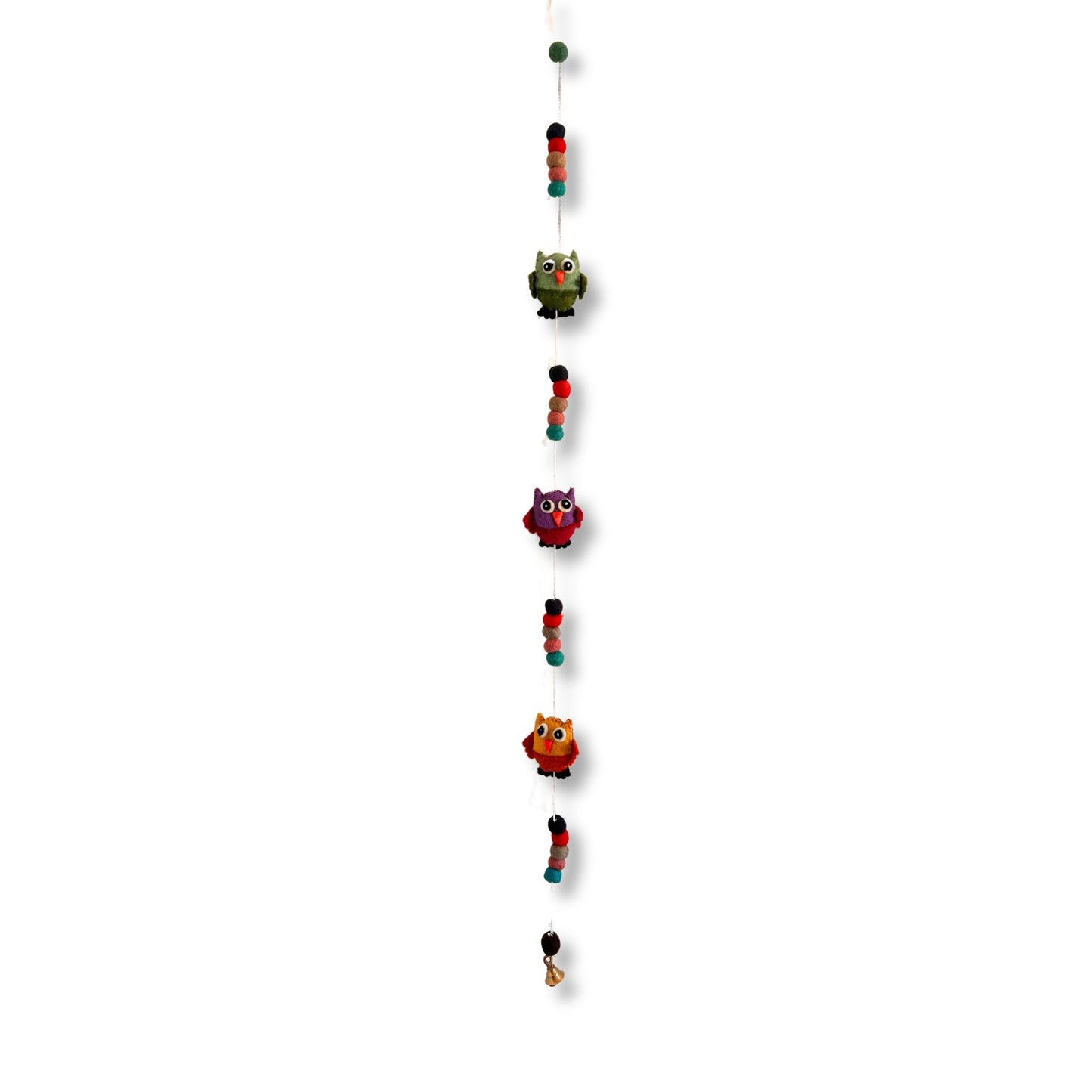 Colorful felt wall hanging owls in various designs, adding charm and whimsy to any space. Felt Wall Hanging Owls.