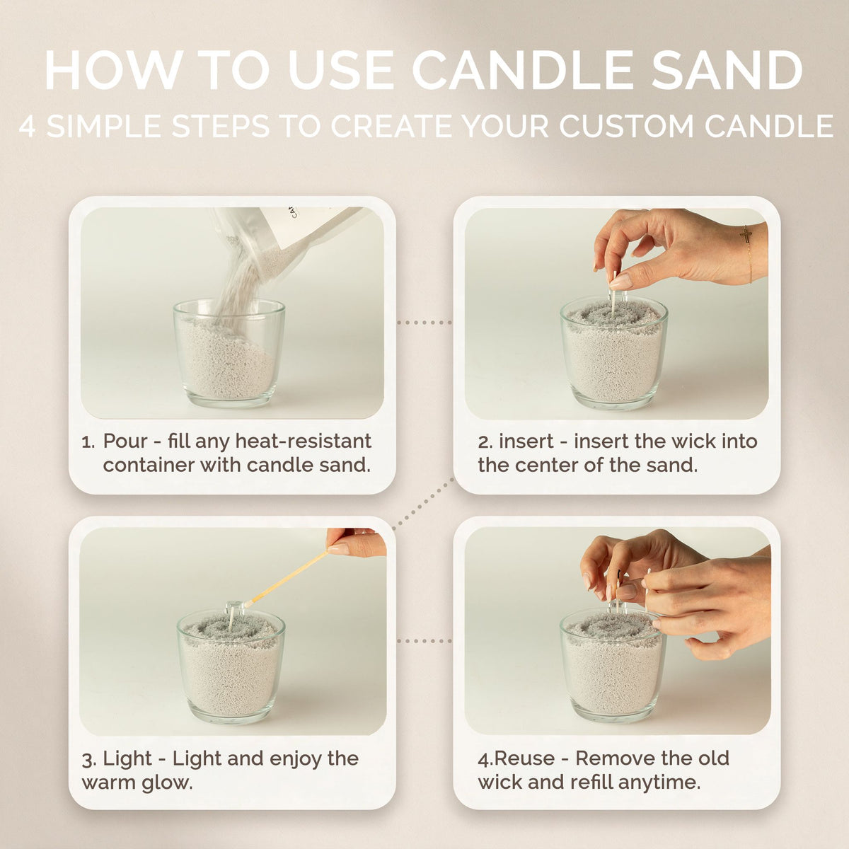 Fragranced Candle Sand - Warm Honey - Blush Bloom - 300g