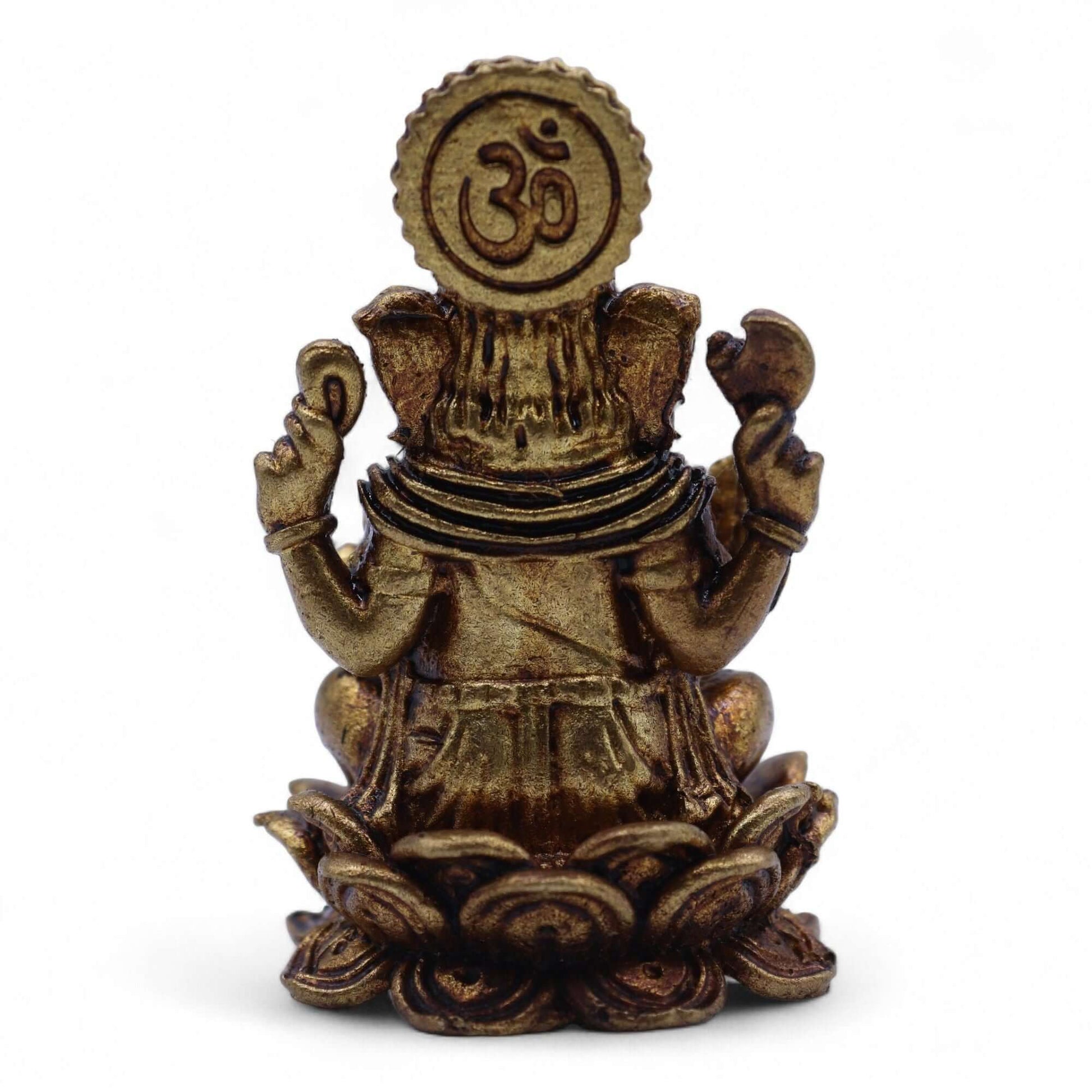 Miniature Ganesha Gods brass statue, 49mm height showcasing intricate craftsmanship and symbol of wisdom.