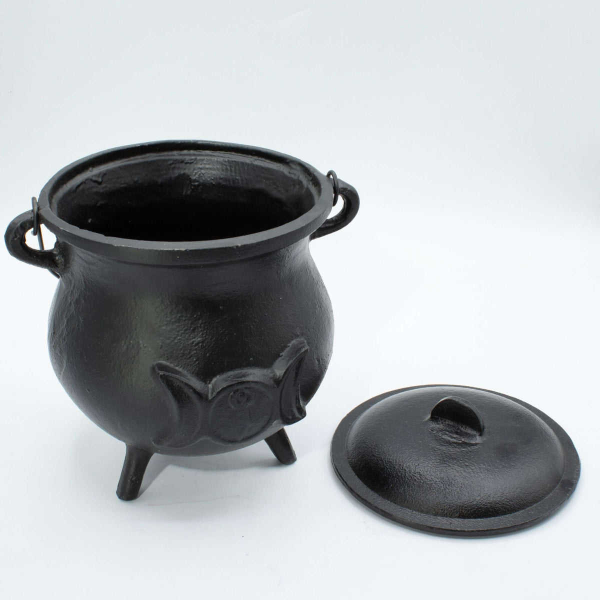 Extra Huge Cast Iron Cauldron with Triple Moon 23x18cm (at least 4kg)