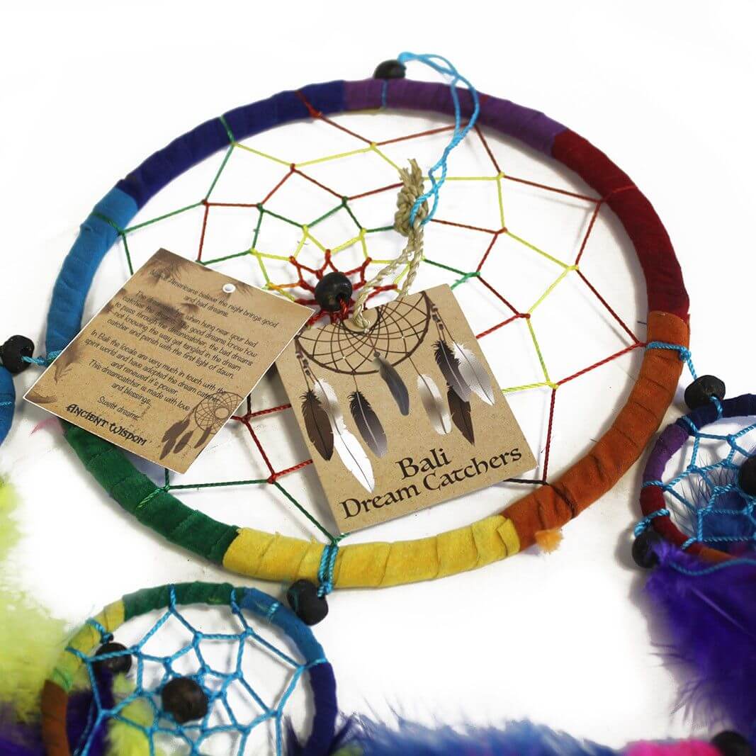 Bali Dreamcatchers - Small Heart - Turq/Pink/Purp