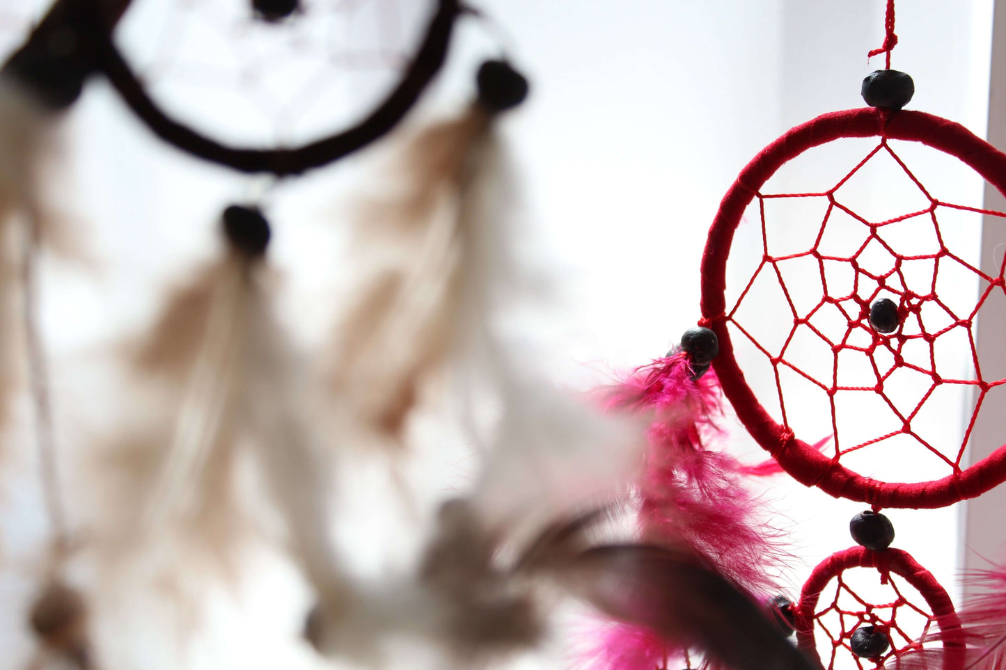 Bali Dreamcatchers - Small Round - Black/White/Red