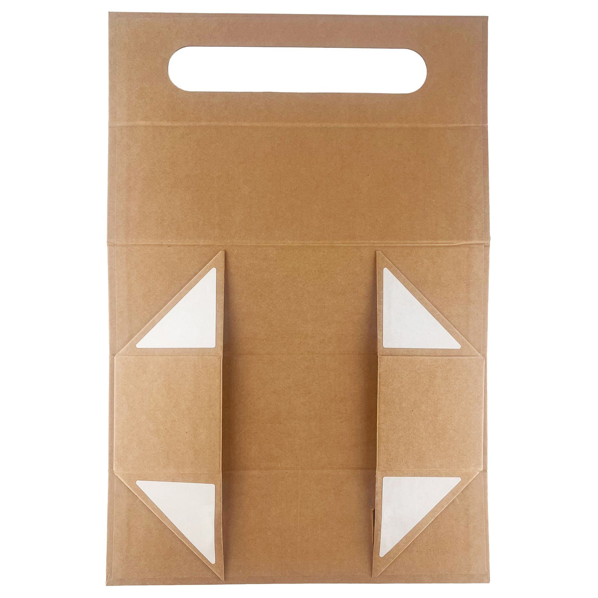 Flat Pack Gift Box - Wine Box Shape  (33.5x10x10.5cm) - Brown Craft