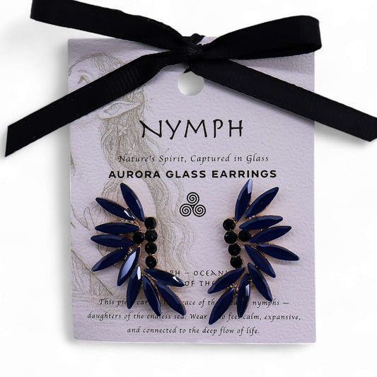 Royal Blue Vintage Glass Fairies Earrings
