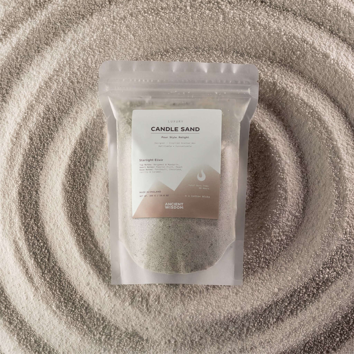 Fragranced Candle Sand - White - Starlight Elixir - 300g