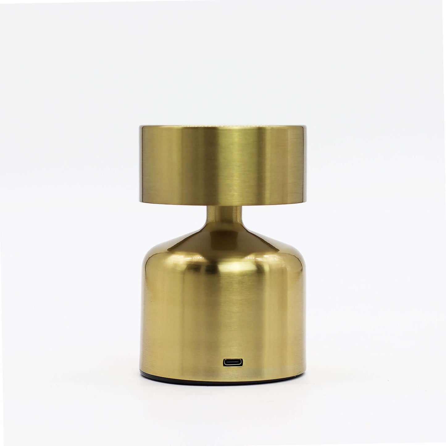 Touch Lamp Flat Mushroom in bronze finish, featuring touch-control and USB-C rechargeable design.