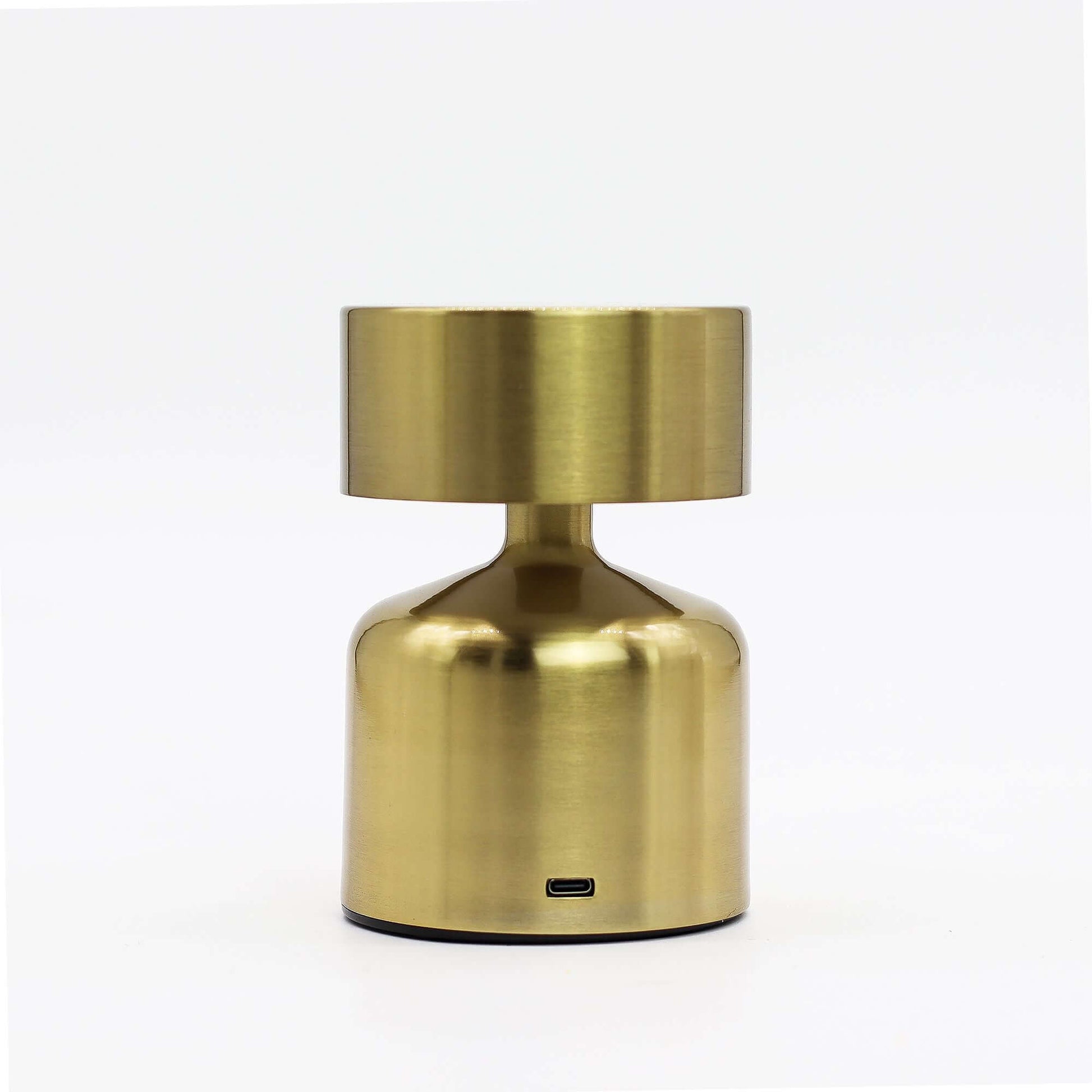 Touch Lamp Flat Mushroom in bronze finish, featuring touch-control and USB-C rechargeable design.