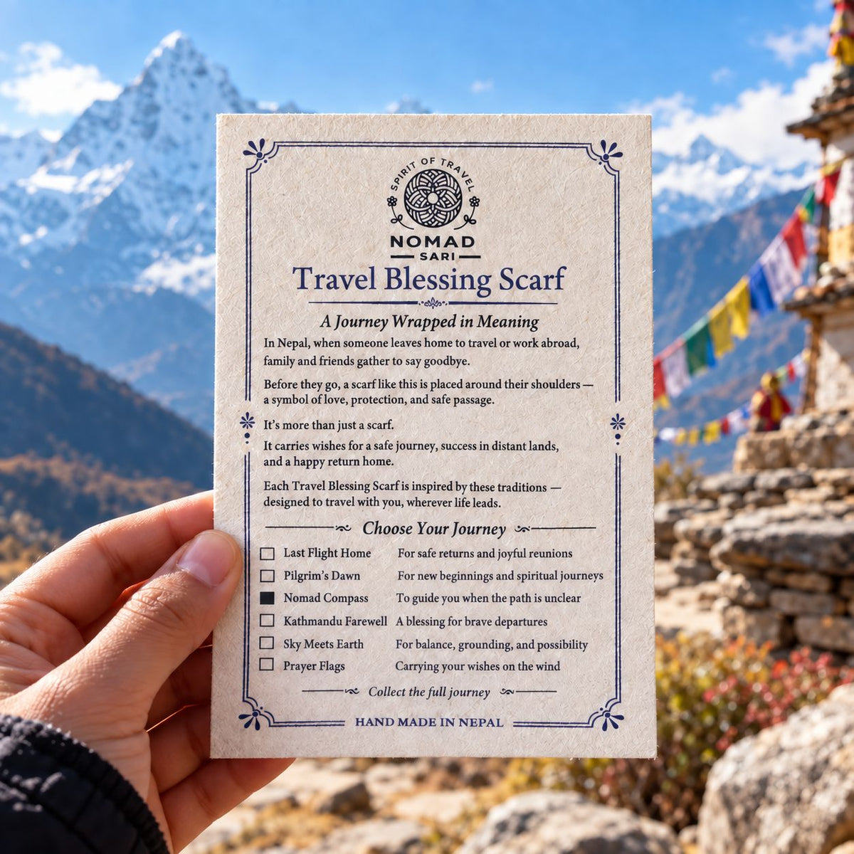 Nomad Sari - Travel Blessing Scarf - 170x50cm - Pilgrims Dawn