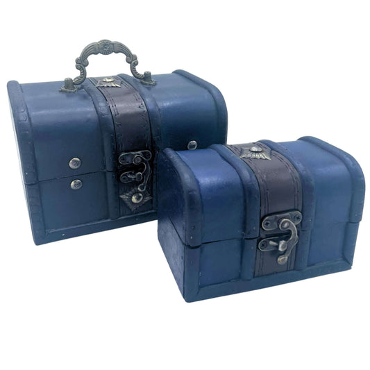 Treasure Chest box - Set of 2 - Teal
