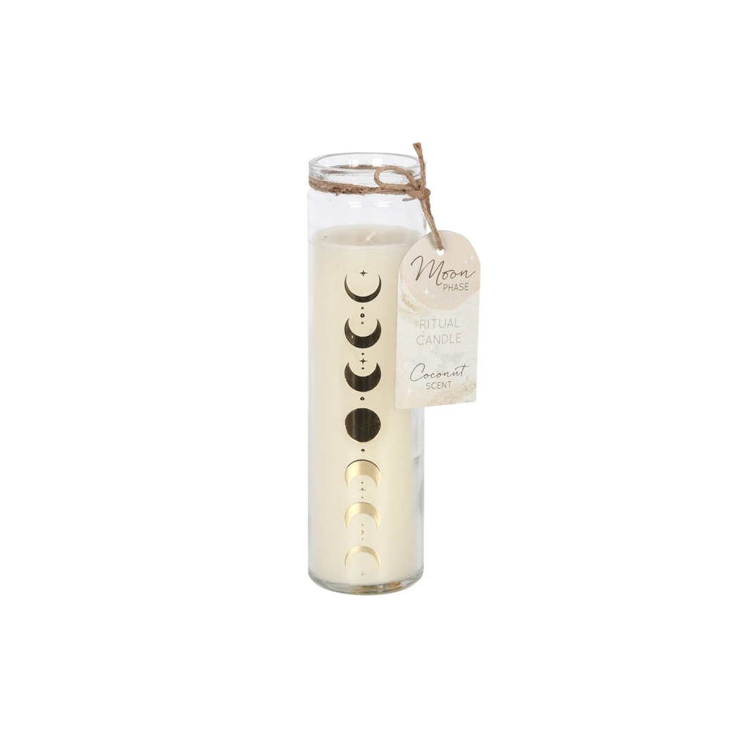 Coconut Moon Phase Candle in Glass Tube