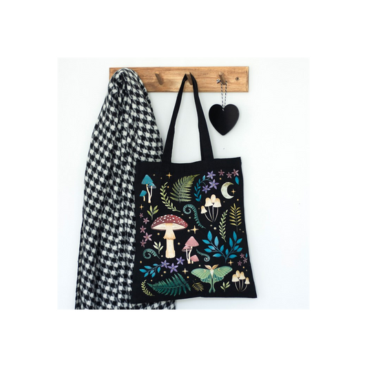 Dark Forest Print Polycotton Tote Bag