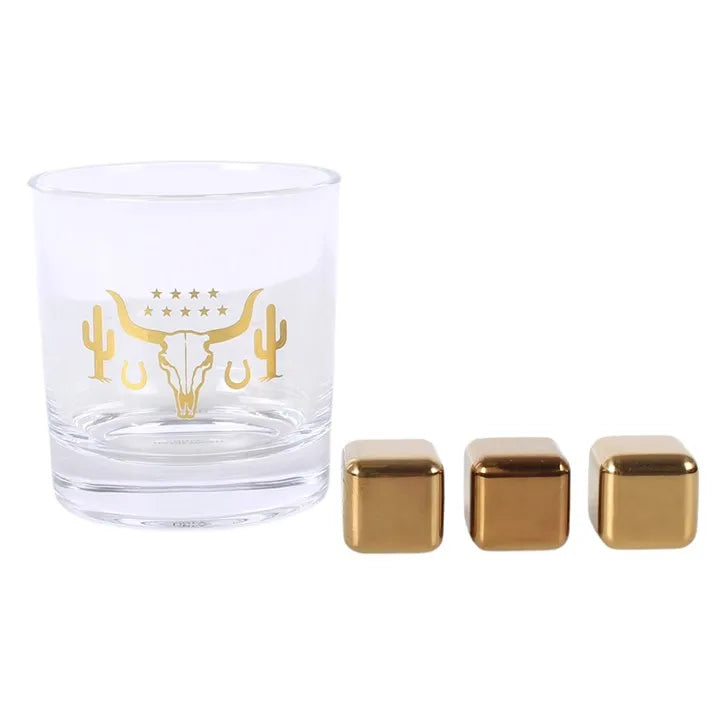 Western Drinking Glass and Cooling Stone Set