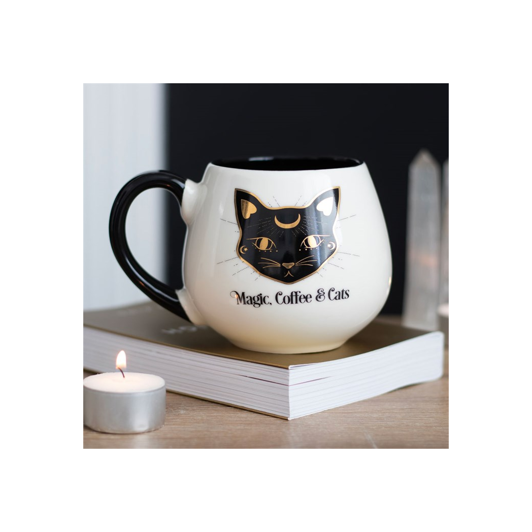 Magic, Coffee & Cats Rounded Mug