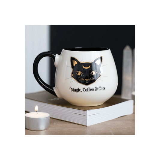 Magic, Coffee & Cats Rounded Mug