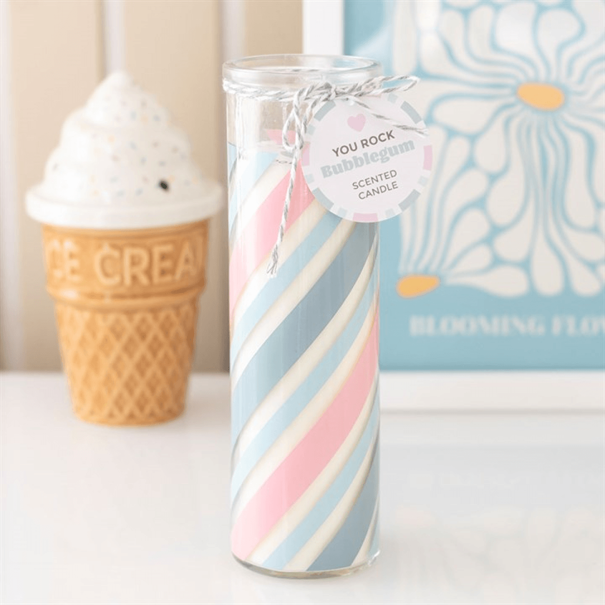 Candy Stripe Bubblegum Tube Candle N/A
