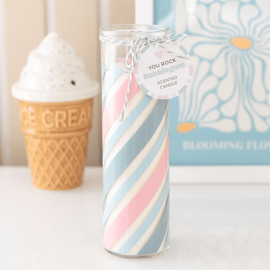 Candy Stripe Bubblegum Tube Candle N/A