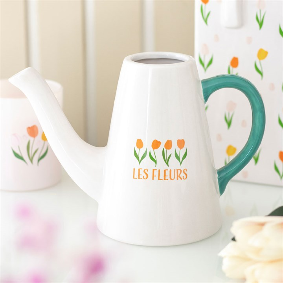 Les Fleurs Tulip Ceramic Watering Can N/A