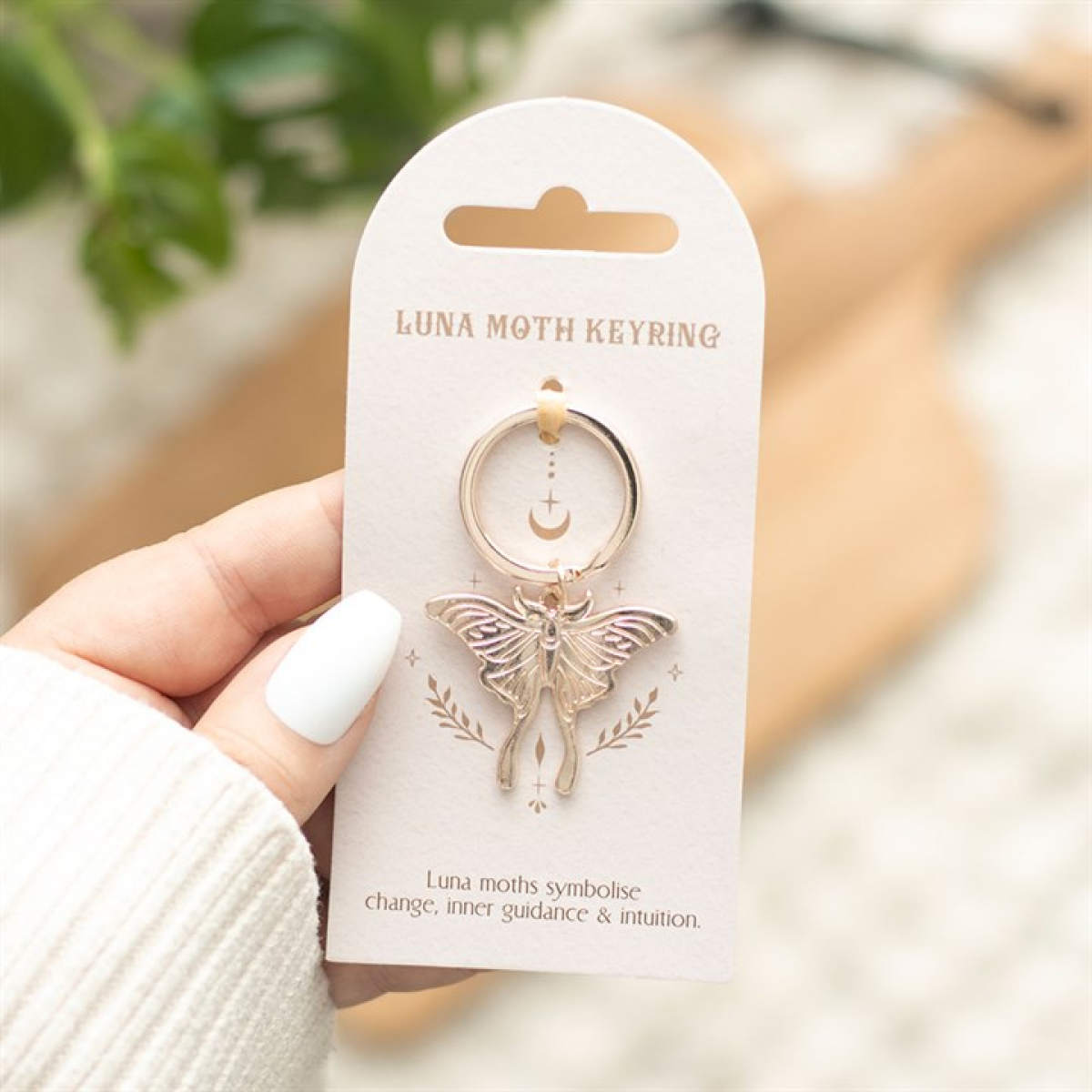 Light Luna Moth Keyring N/A