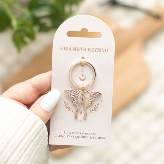 Light Luna Moth Keyring N/A