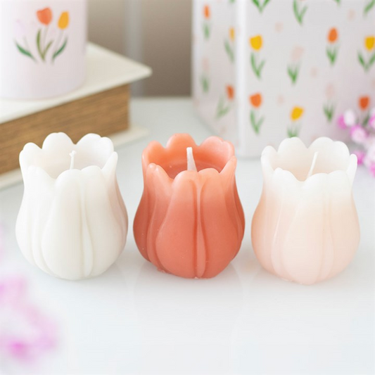 Set of 3 Tulip Shaped Candles N/A