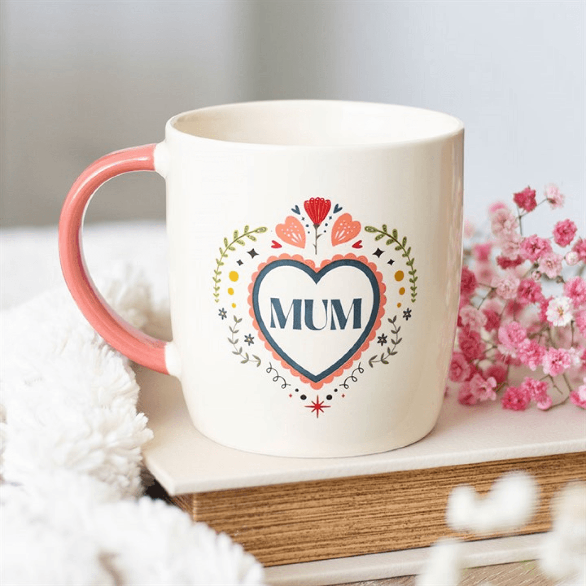 Mum Folk Heart Mug N/A